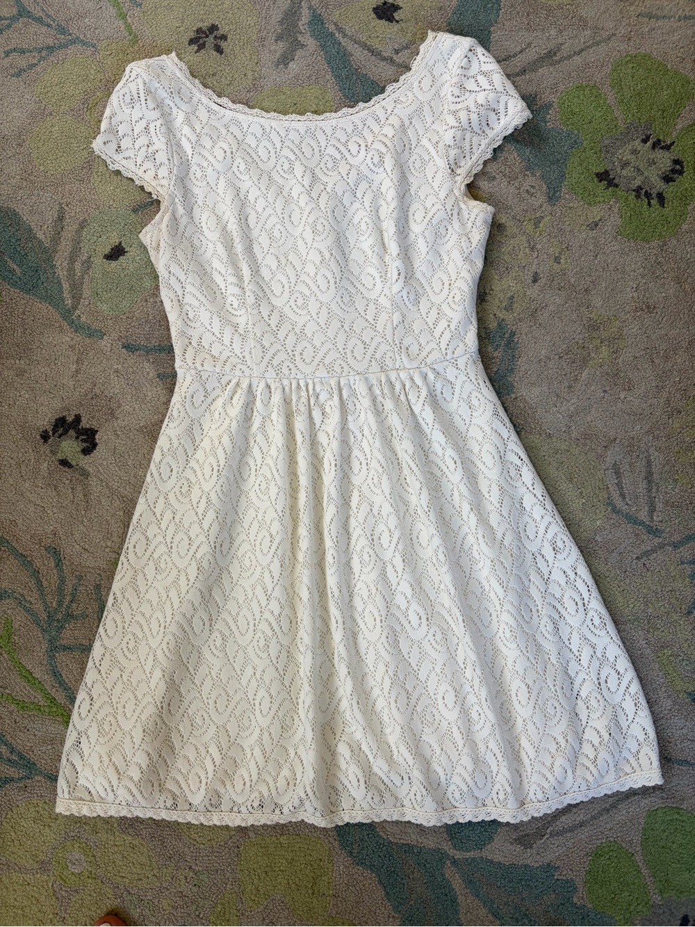 Beautiful White Lace Fit-and-Flare Dress